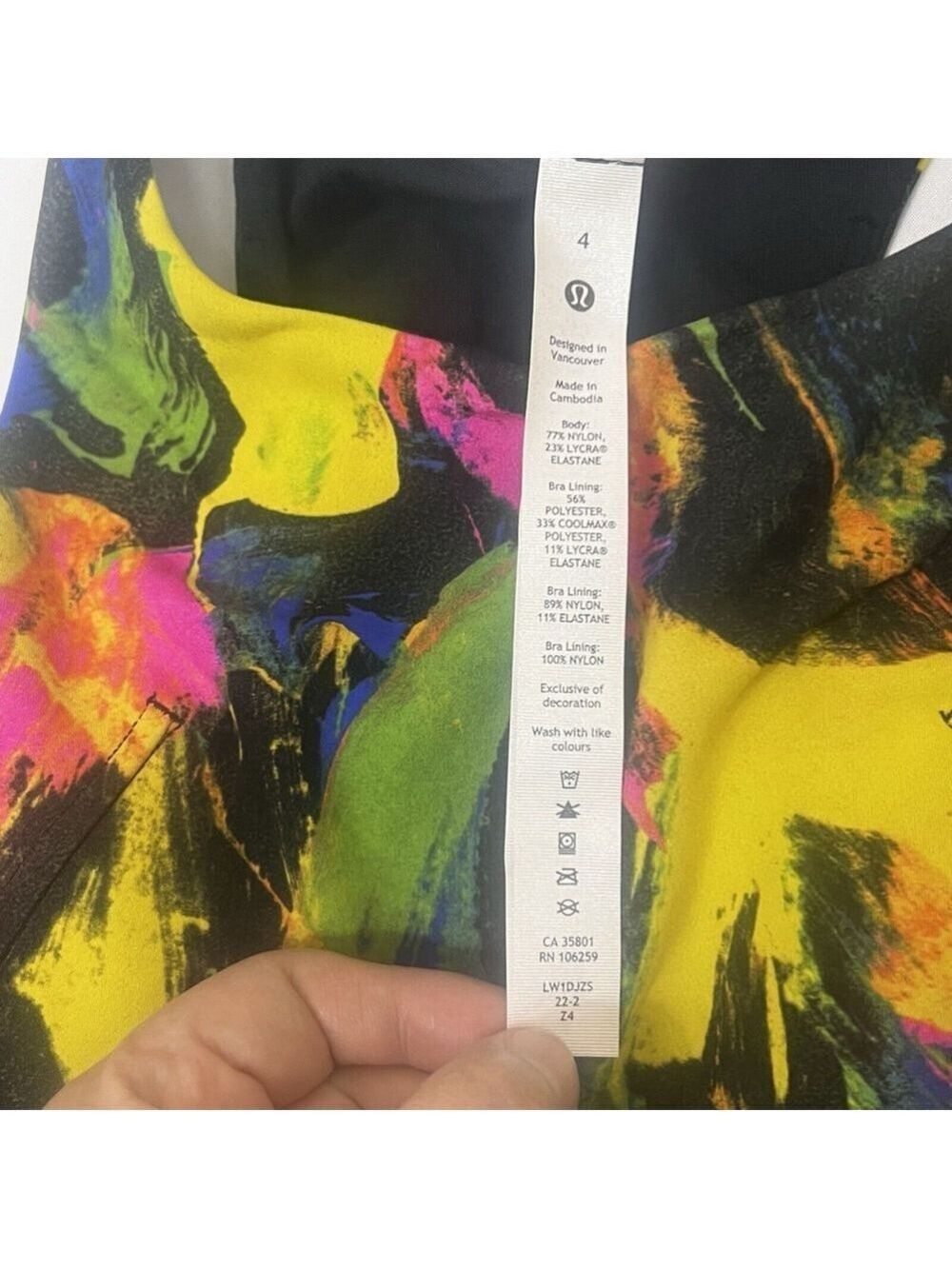 Lululemon Wunder Train Racerback Tank B/C Cup Support Size 4 Multi Color - Picture 9 of 10